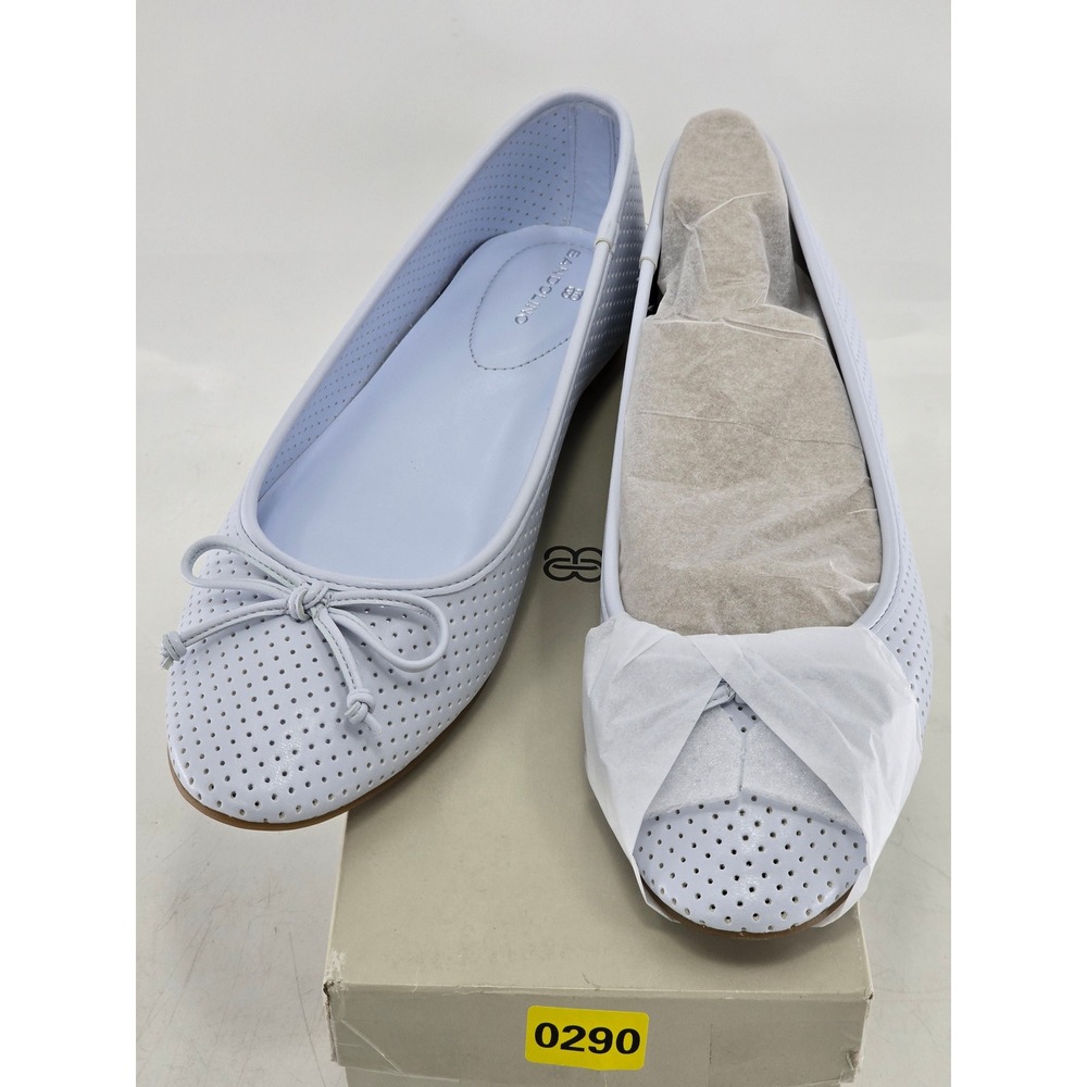 Bandolino Paprika3 Ballet Flats Womens 10 Light Blue Perforated Bow - New